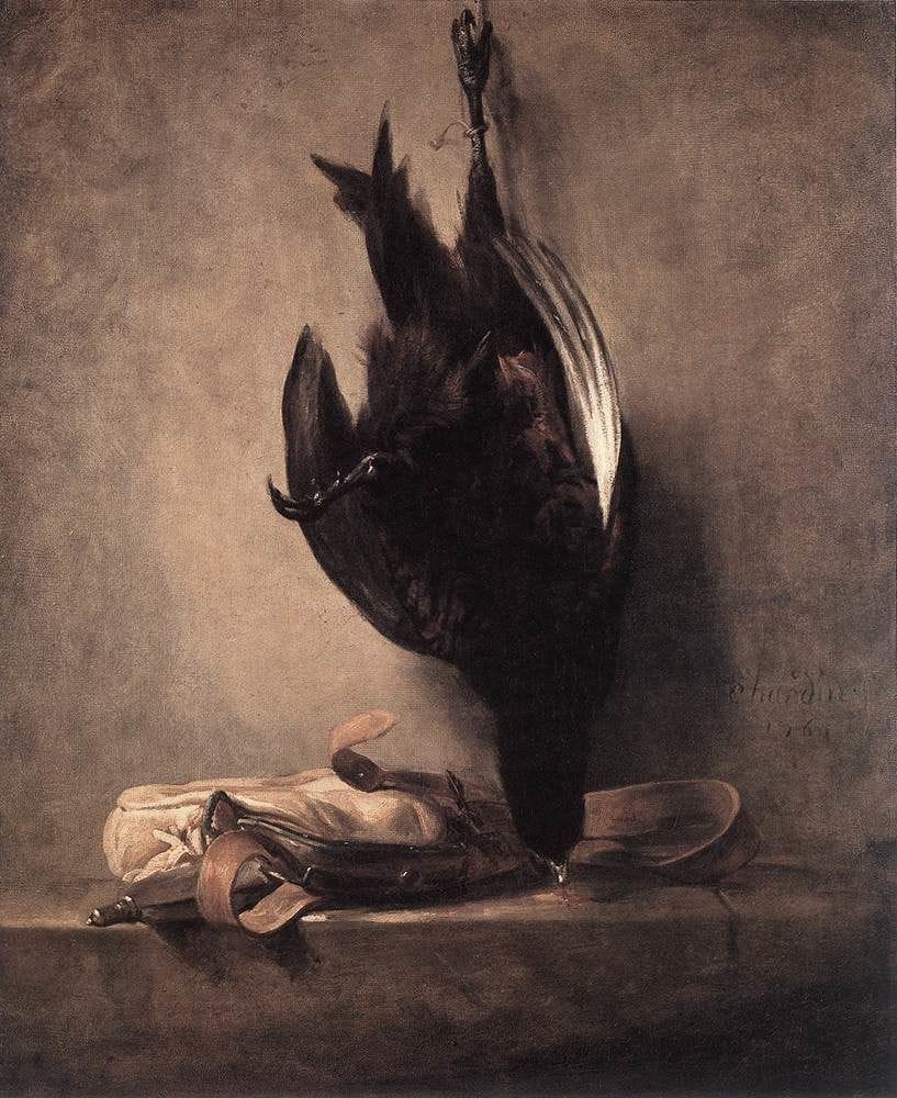 Artwork Title: Still Life With Dead Pheasant And Hunting Bag