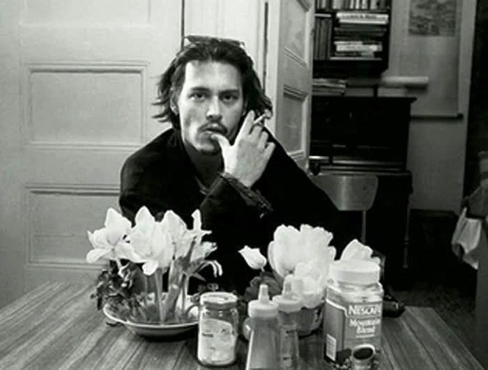 Artwork Title: Johnny Depp at Allen Ginsberg's kitchen table, New York City
