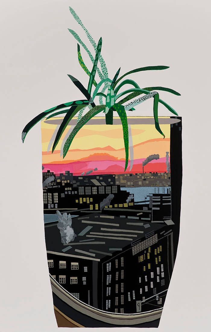 Artwork Title: Maritime Hotel Pot with Aloe