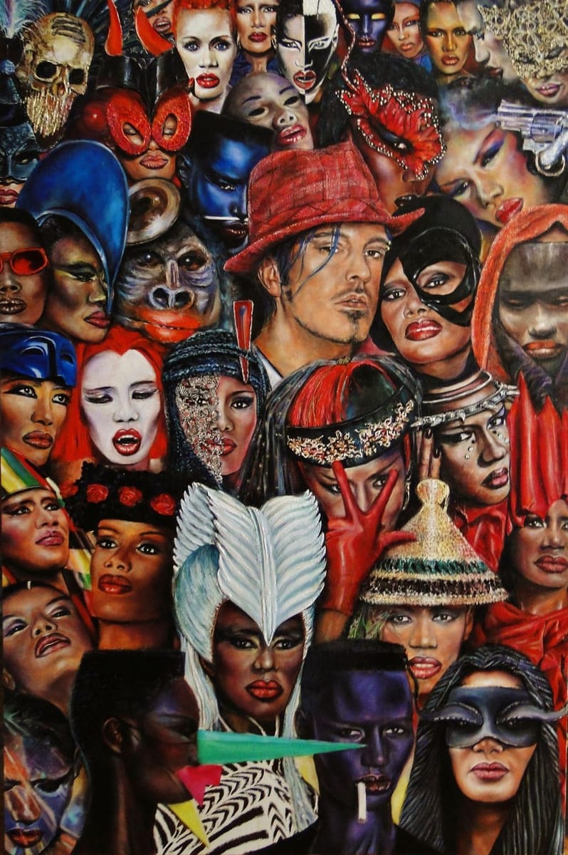 Artwork Title: Selfportrait With Masks