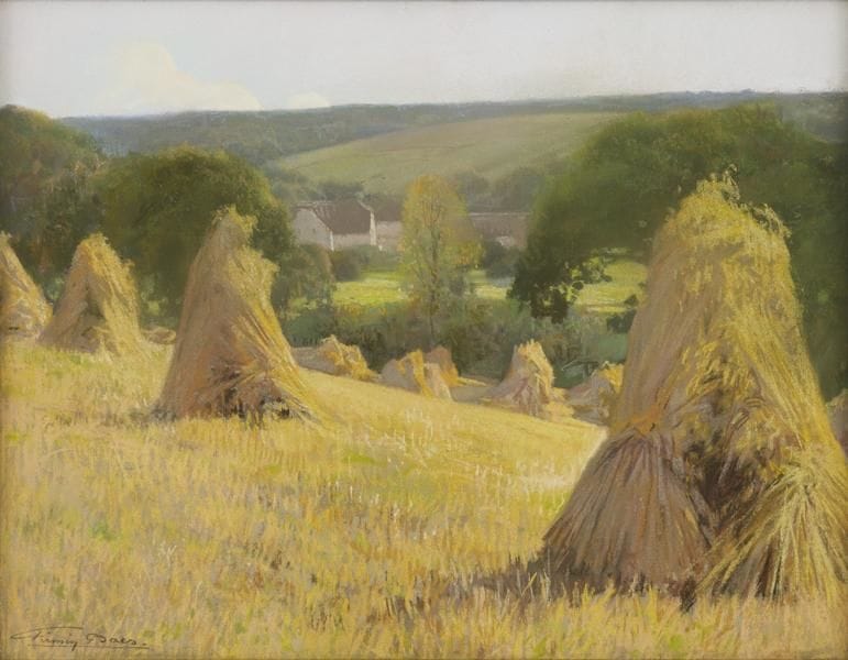 Artwork Title: Hills with Haystacks