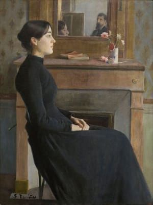 Artwork Title: Portrait of a Young Woman (also known as Artist and Model in Mirror)