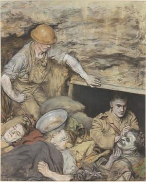 Artwork Title: Operating on a Slightly Wounded Man in a Regimental Aid Post