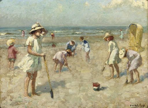 Artwork Title: Children Playing on the Beach