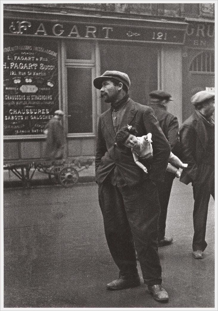 Artwork Title: Destitute man with doll in old section of Paris