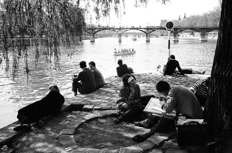 Artwork Title: People Enjoying An Afternoon On The Banks Of The Seine River