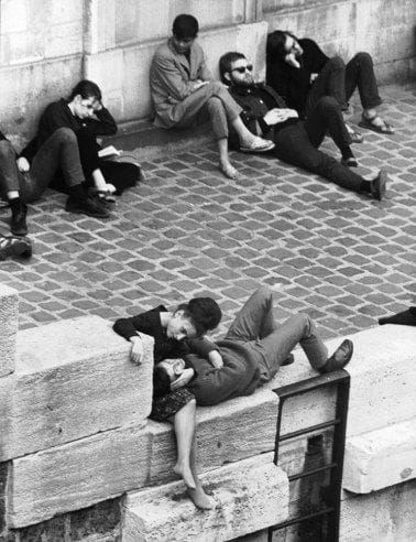 Artwork Title: Parisian Beatniks Hang Out On Bank Of The Seine
