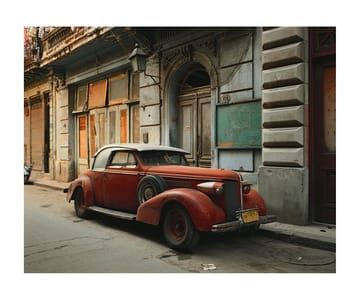 Artwork Title: Vintage Car with Composite Parts, Habana Vieja, Havana, Cuba
