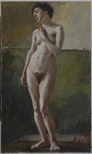 Artwork Title: Nude Study, Standing with Hand to Shoulder