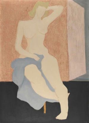 Artwork Title: Nude with Blue Cloth