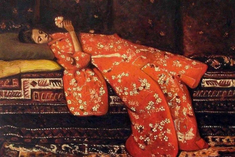 Artwork Title: Girl in Red Kimono