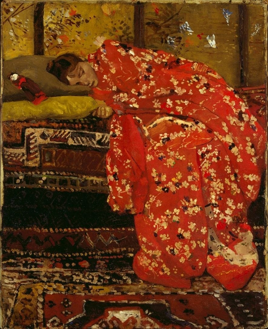 Artwork Title: Girl In Red Kimono