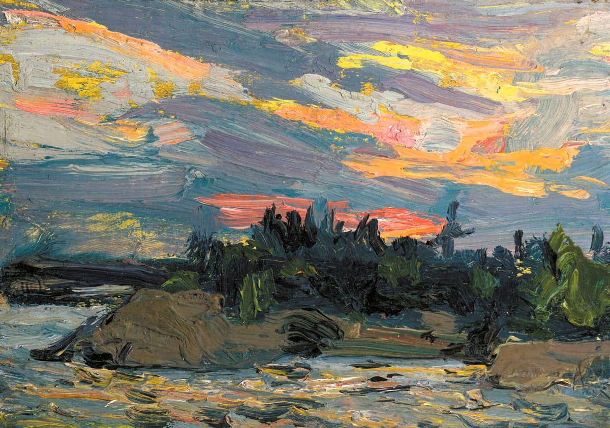 Artwork Title: Sunset Canoe Lake, Fall