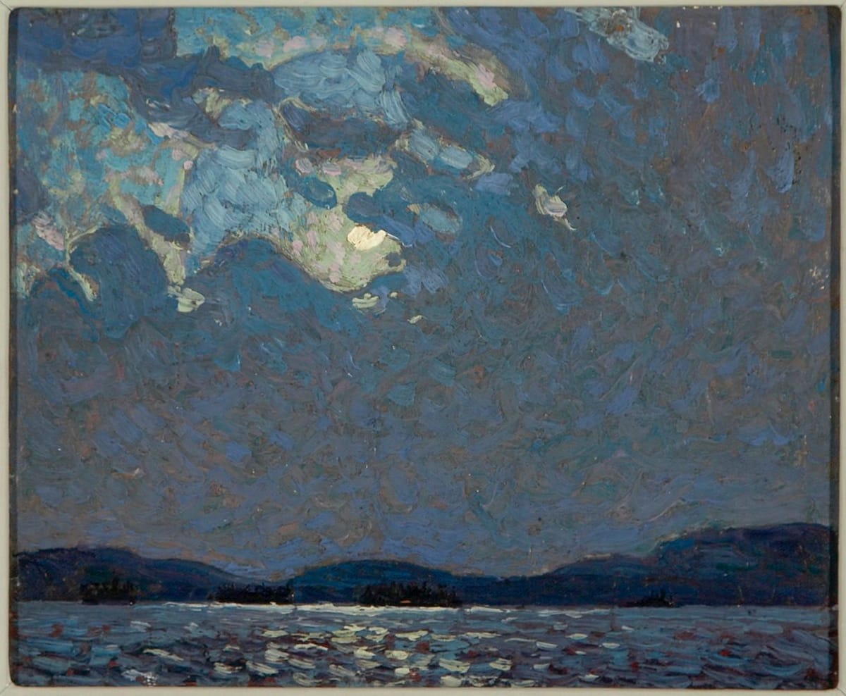 Artwork Title: Moonlight Over Canoe Lake (Alternate titles: Moonlight; Moonlight on Canoe Lake)
