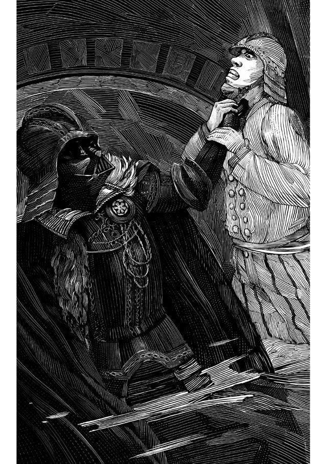 Artwork Title: Captain Antilles faces the wrath of Darth Vader in William Shakespeare’s Star Wars