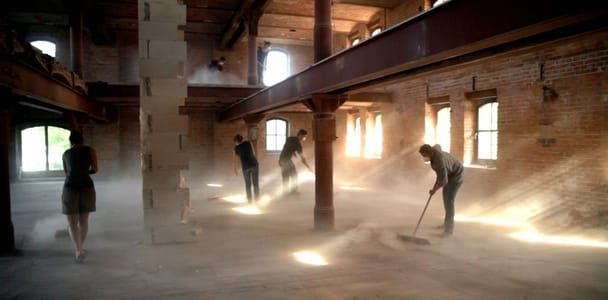 Artwork Title: Canon for seven brooms, dust and an empty building