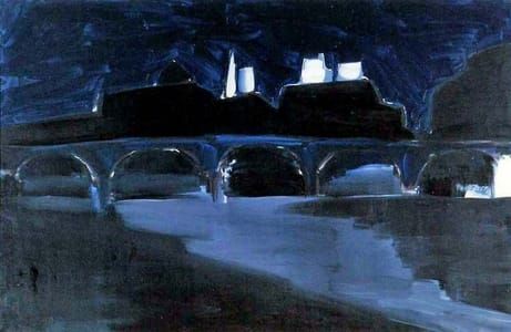 Artwork Title: Le Pont des Arcs at night