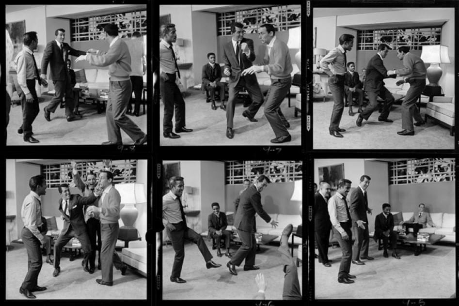 Artwork Title: Sammy Davis Jr, Dean Martin, Frank Sinatra And Joey Bishop Stage A Fight During The Making Of "Ocean's 11"