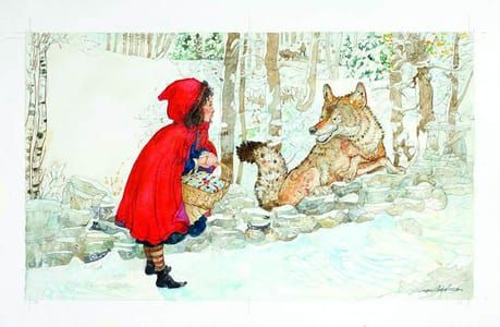 Artwork Title: Little Red Riding Hood Met A Sly Wolf