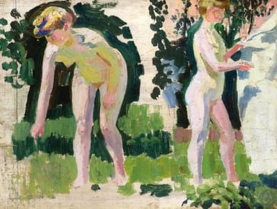 Artwork Title: Two Studies of a Nude Outdoors