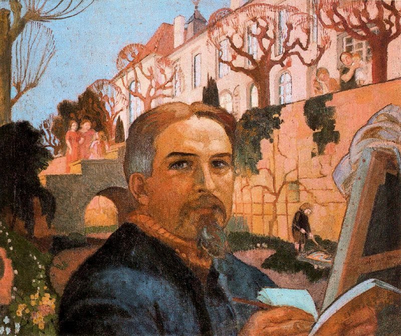 Artwork Title: Self-Portrait with his Family in Front of Their House