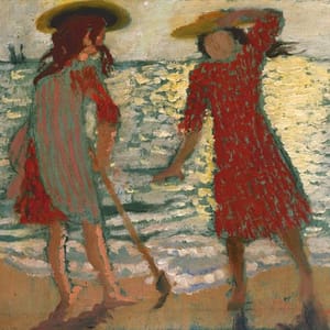 Artwork Title: Sur la Plage (fillettes à contre-jour) - On the Beach (Two Girls Against the Light)