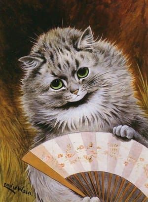 Artwork Title: Cat with a Fan