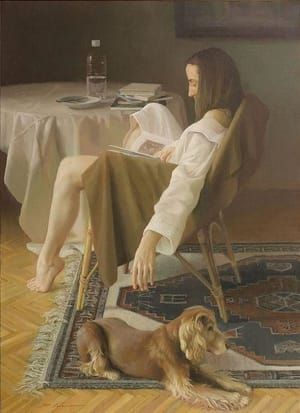 Artwork Title: Reading with Dog
