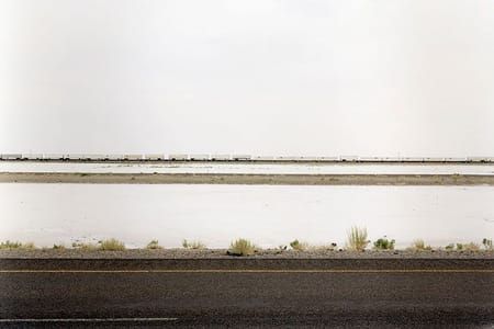Artwork Title: Untitled (white Trains On Salt Flats, 1-80, Great Salt Lake Deser, Ut)