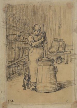 Artwork Title: Woman Churning Butter (Study for)