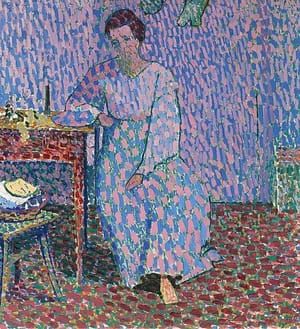 Artwork Title: Anna Amiet, Sitting at a Table