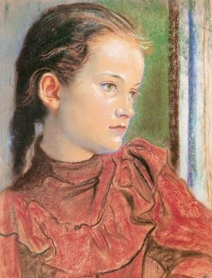 Artwork Title: Portrait Of A Girl In A Red Dress