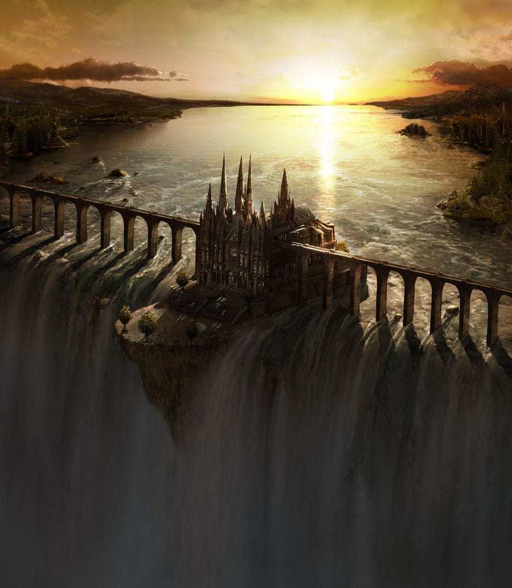 Artwork Title: Waterfall Castle