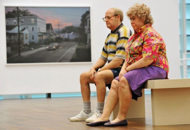 Artwork Title: Old Couple on a Bench