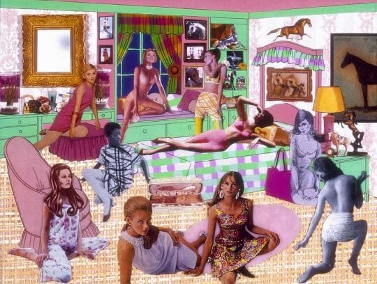 Artwork Title: The Instant Decorator (pink And Green Bedroom/ Slumber Party, Really Crowded)