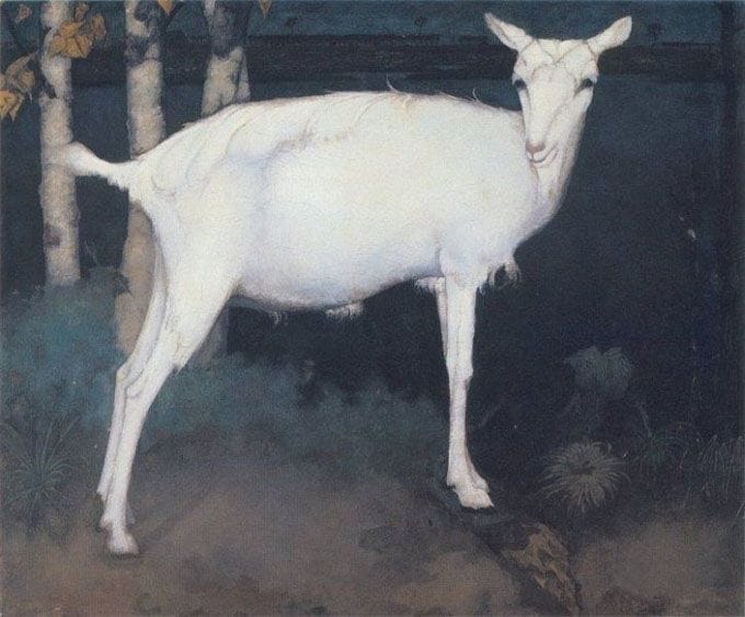 Artwork Title: Jonge witte geit  (Young White Goat)