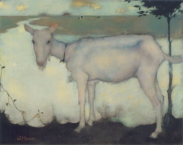 Artwork Title: Oude geit bij meer (Old Goat by a Lake)
