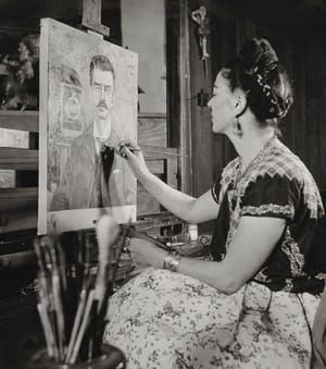 Artwork Title: Frida painting a portrait of her father