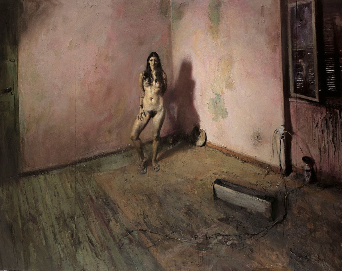 Artwork Title: Woman standing in a pink room