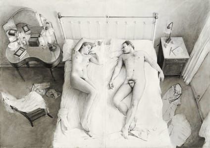 Artwork Title: Naked Couple In Bed