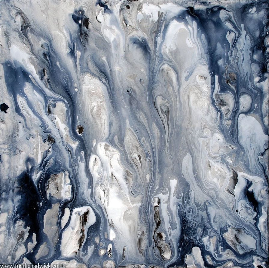 Artwork Title: Black And White Fluid Painting