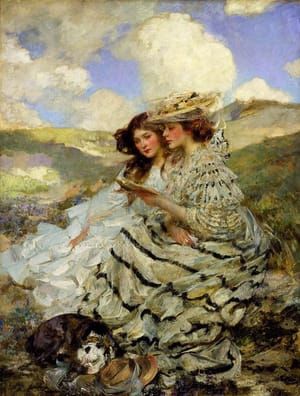 James Jebusa Shannon - On the Dunes (Lady Shannon and Kitty), 1900s