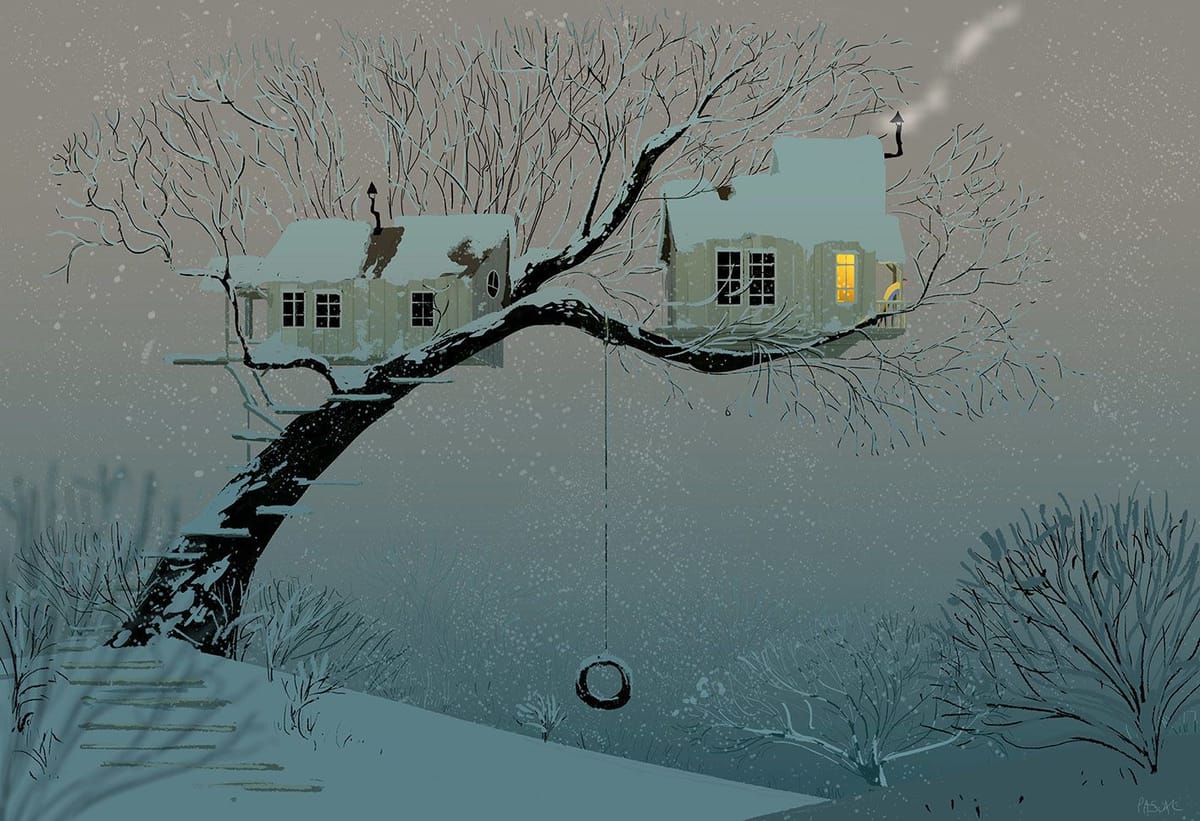 Artwork Title: Snowy Tree House