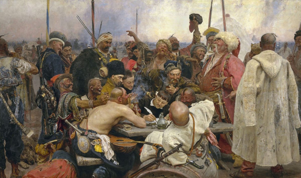 Artwork Title: Reply of the Zaporozhian Cossacks to Sultan Mehmed IV of the Ottoman Empire