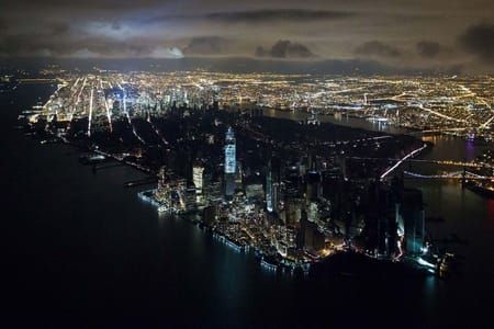 Artwork Title: Aerial Views Of New York Sandy Blackout