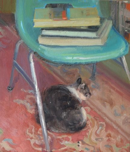 Artwork Title: Cat Under a Chair