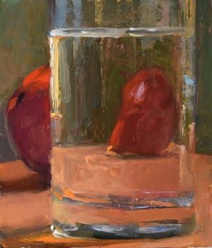 Artwork Title: Red Forelle and a Glass of Water