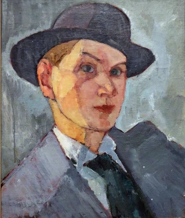 Artwork Title: Self Portrait with Hat and Gorgeous Nuances of Gray