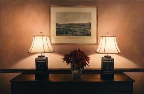 Artwork Title: Park Ave Lobby Lamps With Poinsettia