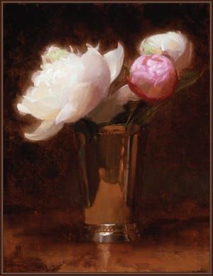 Artwork Title: Peonies in a Silver Cup II